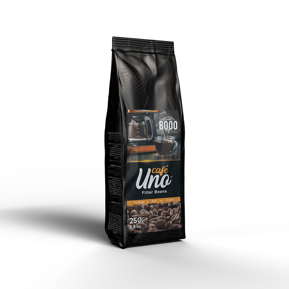 RPM 8000 - Uno Cafe - American Ground Filter Coffee - 100% Natural from the Finest Coffee Farms - Smooth Taste - 250g