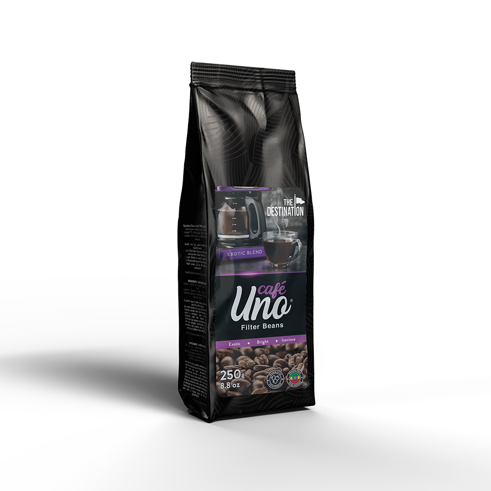 The Destination - Uno Cafe - American Filter Ground Coffee - 100% Natural from the Finest Coffee Farms - Smooth - 250g