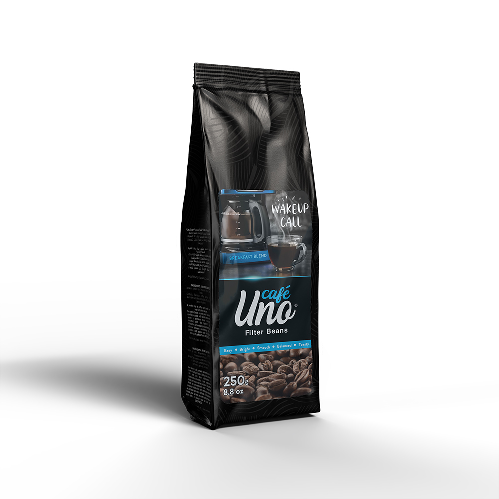 Wake Up Call - Uno Cafe - American Filter Ground Coffee - 100% Natural from the Finest Coffee Farms - Smooth - 250g